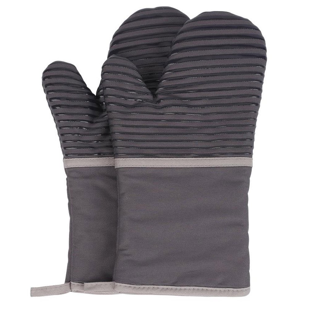 Oummit Ofenhandschuhe Hitzebeständig Bis 260°C - Anti-Rutsch Grillhandschuhe Grau 1 Paar