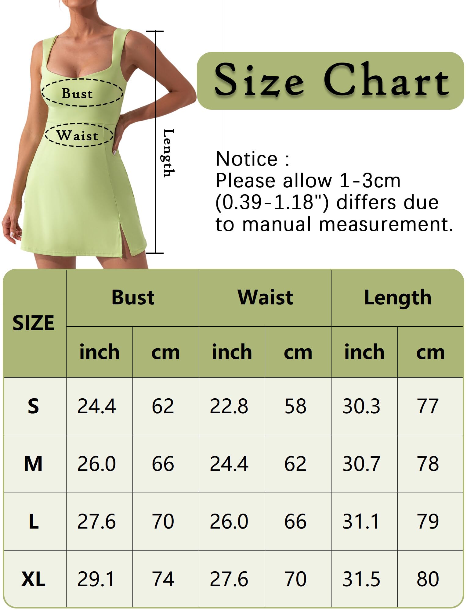 SEAUR Abito da tennis da donna con imbottitura sul petto, linea ad A, slim fit, sportivo, estivo, golf, tennis, sport, con scollo quadrato