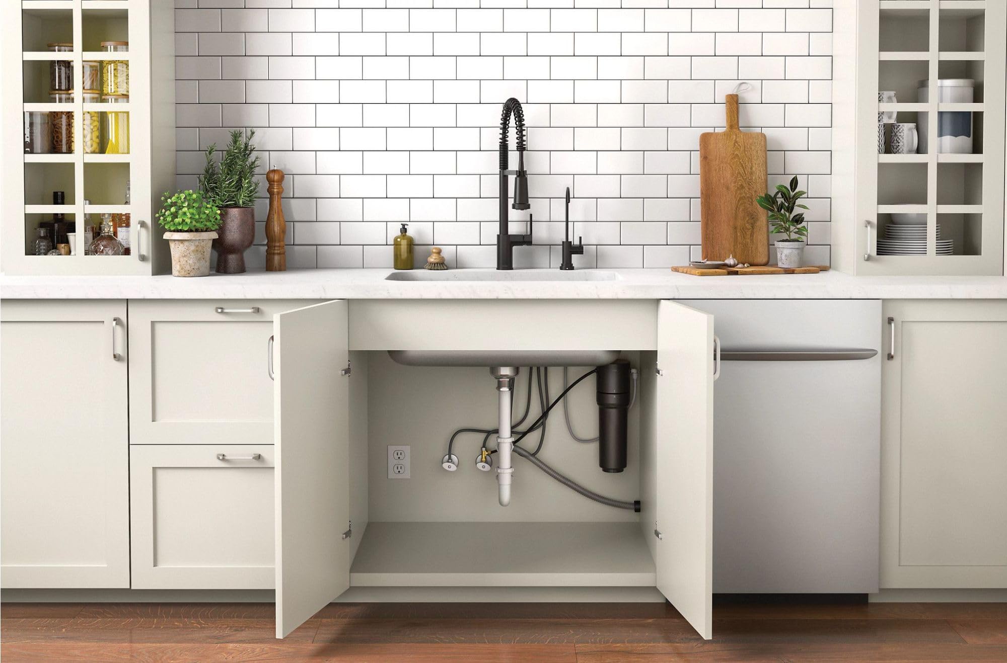 Moen Sistema avanzado de filtración de agua de carbono F9800, negro