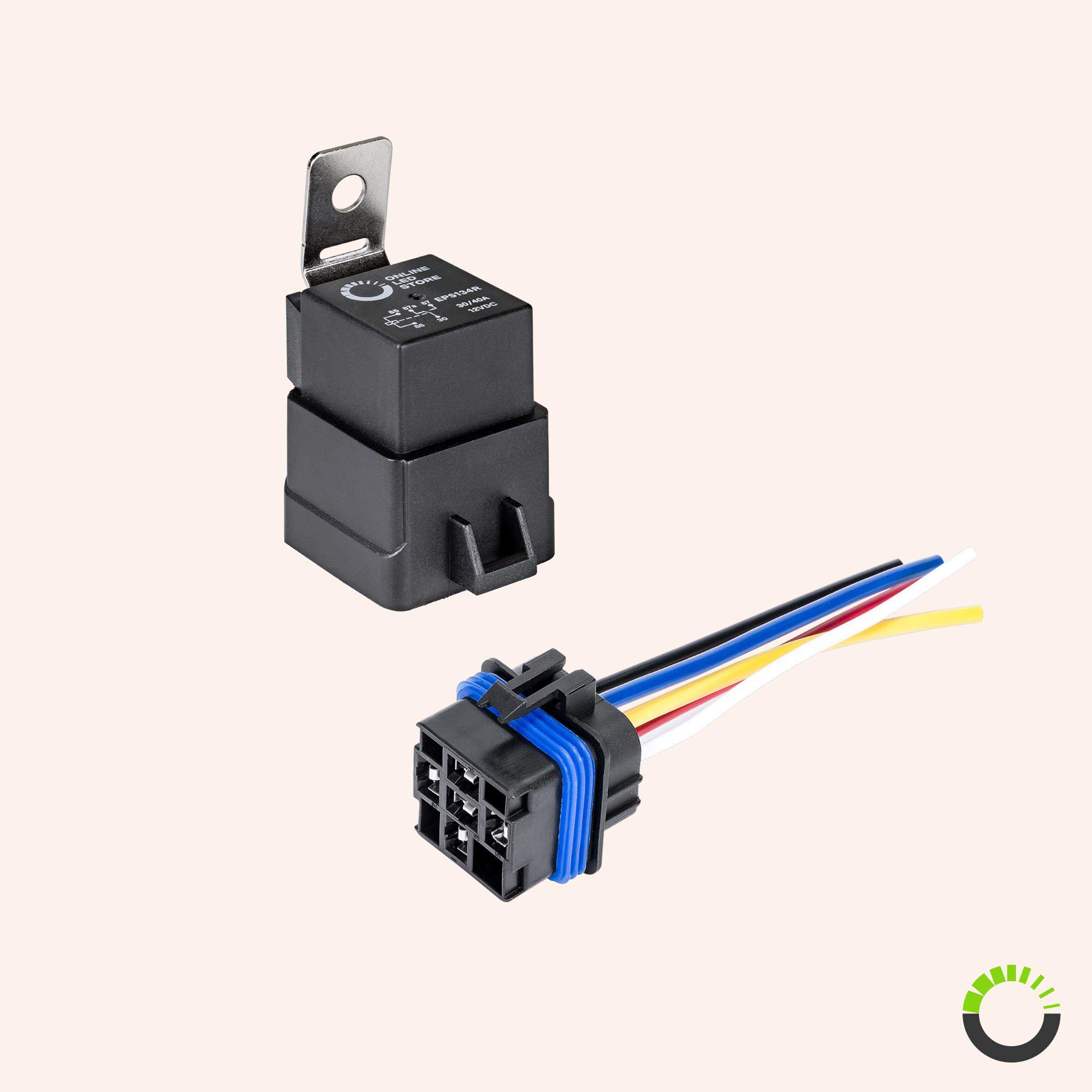 1 Pack 5Pin 12V Bosch Style Waterproof Relay Kit [Harness Socket] [12