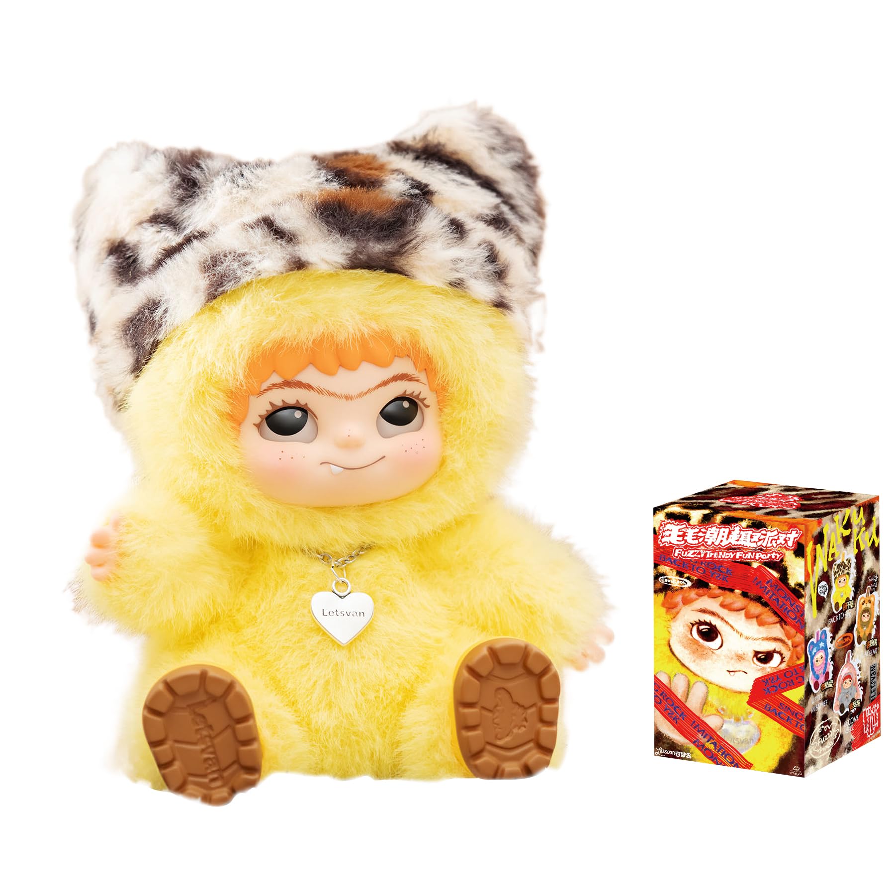 WAKUKU Fuzzy Trendy Fun Party Series Anime Plush Doll Collectible Blind Box Cute Surprise Toy Desk Decor Toy Gift 1pcs