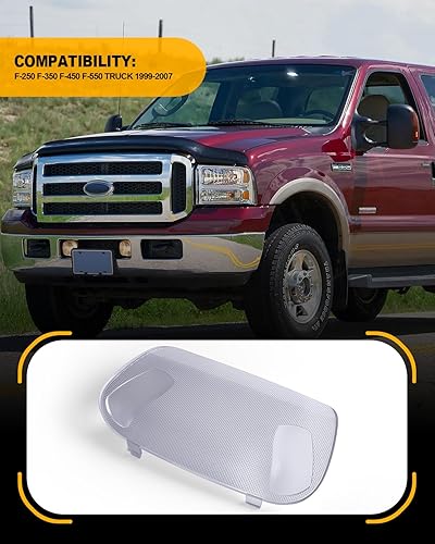 Miniatura 6 de Cubierta de luz interior de cúpula de techo para mapas de techo, compatible con Ford F-250 F-350 F-450 F-550 TRUCK 1999-2007 Lente de luz de lectura