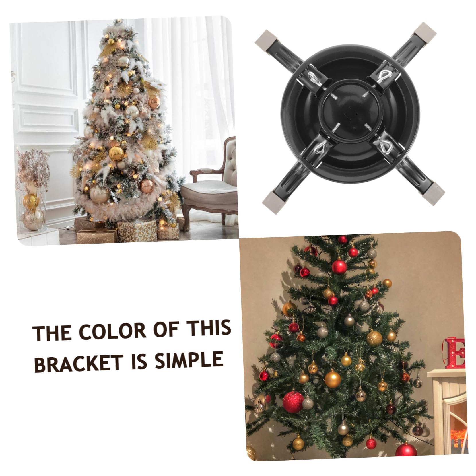 KONTONTY Christmas Tree Base Stand Xmas Tree Holder Detachable Design Stable Support for Home Holiday Decor