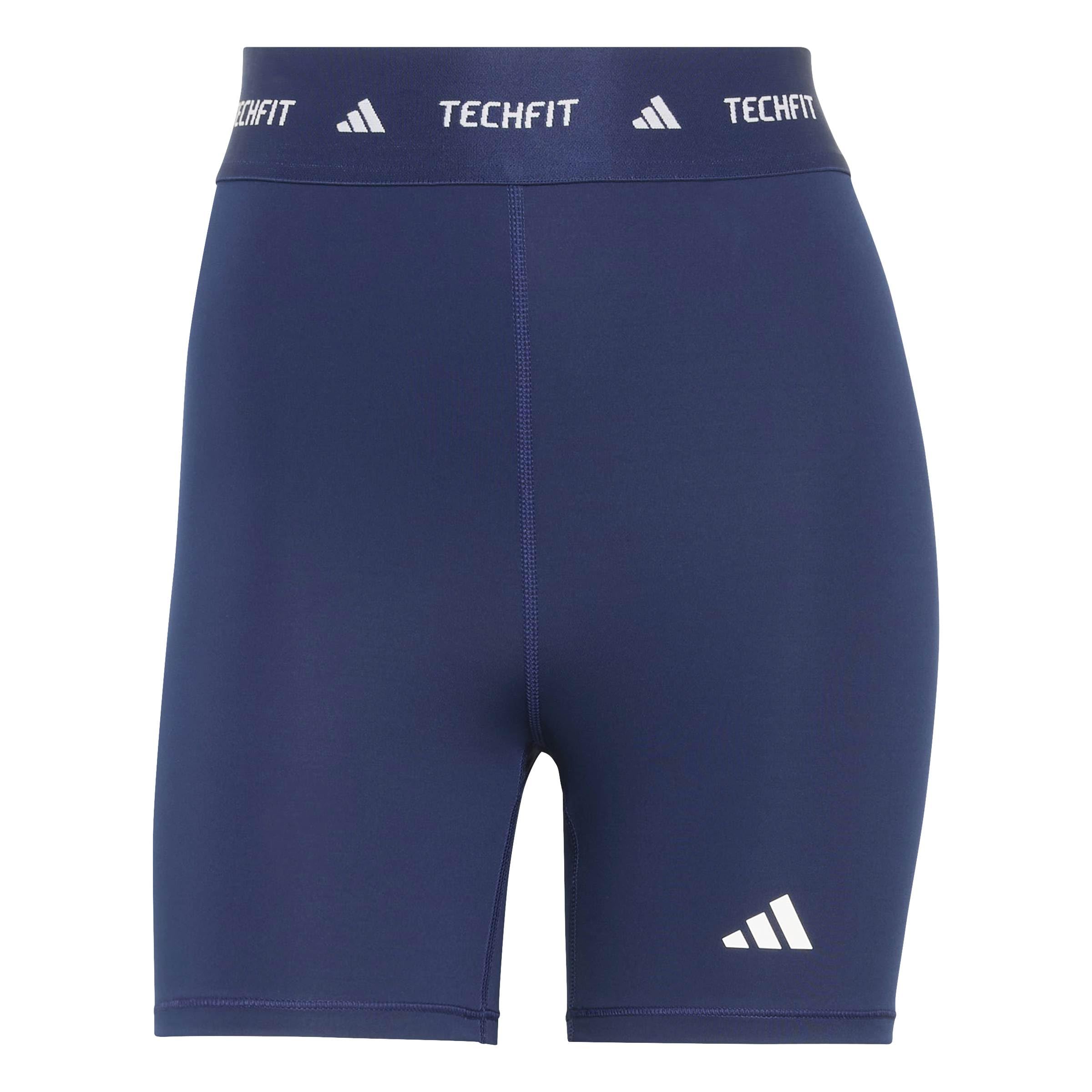 adidas Women's TECHFIT Short Leggings, dark blue, XS 4 inch