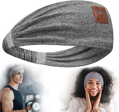 Sleep Headphones, 2024 Version Bluetooth Headband Headphones with HD Speakers and Mic, Perfect for Side Sleepers Sleeping Calling Jogging Yoga