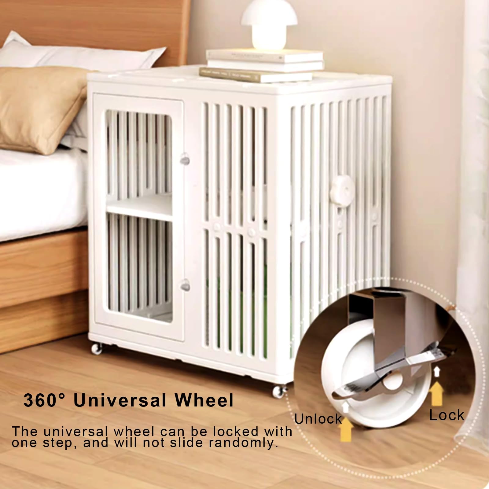 Grande gabbia per gatti in resina con ruota universale a 360 gradi, per interni ed esterni, fai da te, staccabile, per animali domestici, recinzione spaziosa e sicura (85 x 58 x 95 cm)