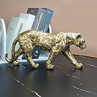 Vista 5 de Estatua de Guepardo Polyroyal para Decoración del Hogar, Estatua de Leopardo de Resina, Guepardo Sentado, Figurilla para Escritorio, Adorno de Mesa
