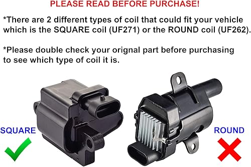 Miniatura 2 de ENA Paquete de bobina de encendido cuadrada compatible con Cadillac Chevrolet GMC Tahoe Silverado Yukon Sierra Workhorse Fastrack Express Savanna