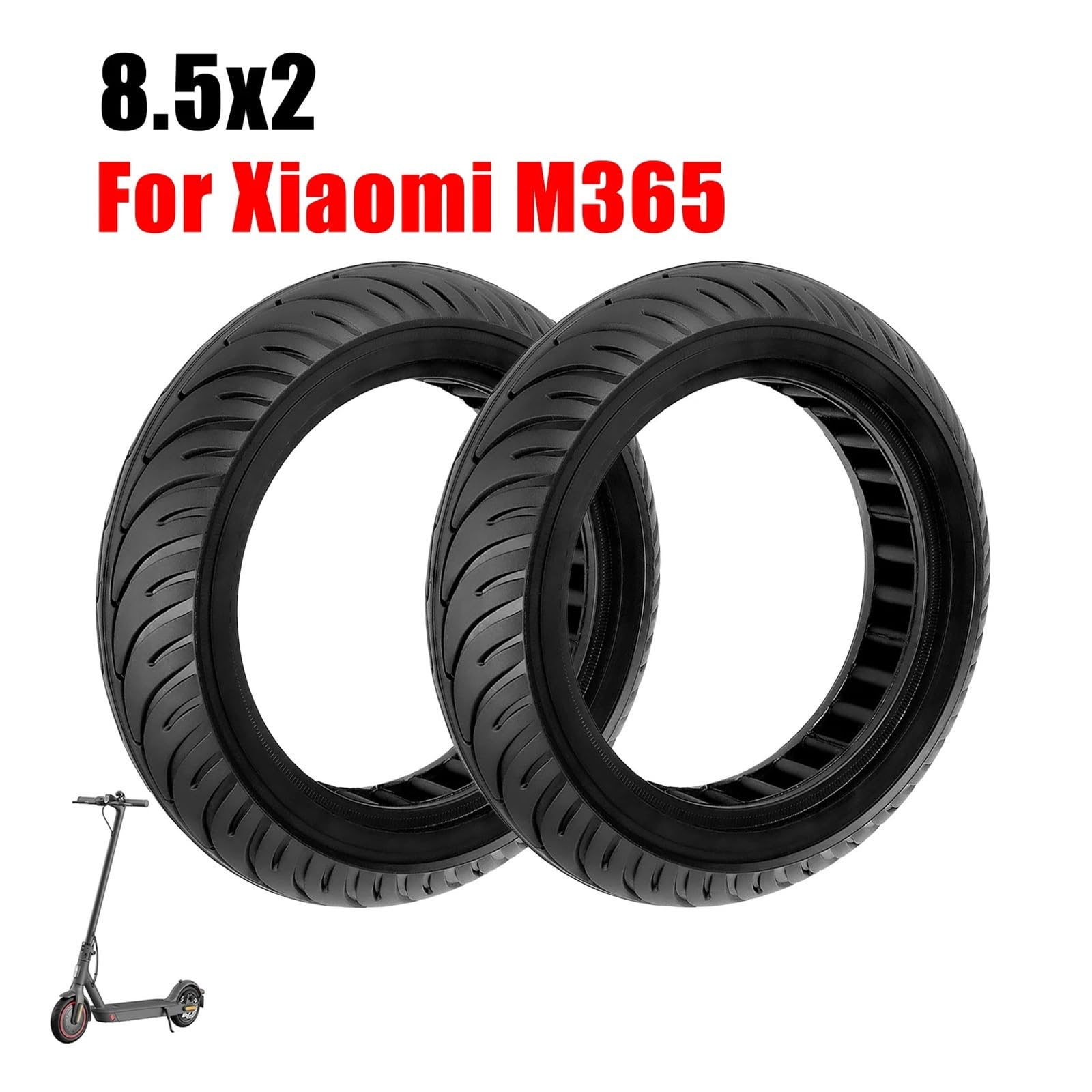 Neumático Sólido Compatible With Patinete Eléctrico, Compatible With Xiaomi, Neumático Sólido Delantero Y Trasero M365, 2 Uds. neumáticos de scooter
