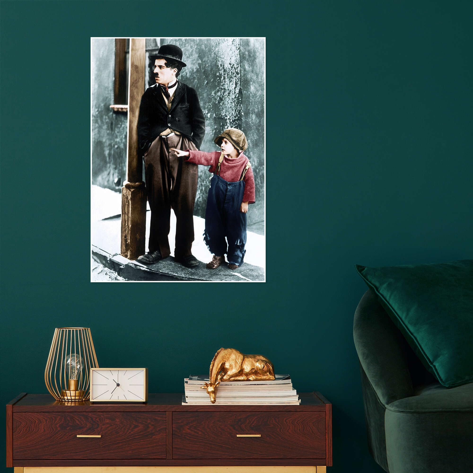 Posterlounge Il monello, Charles Chaplin, Jackie Coogan Poster | 90 x 120 cm Quadri Decorazione per pareti
