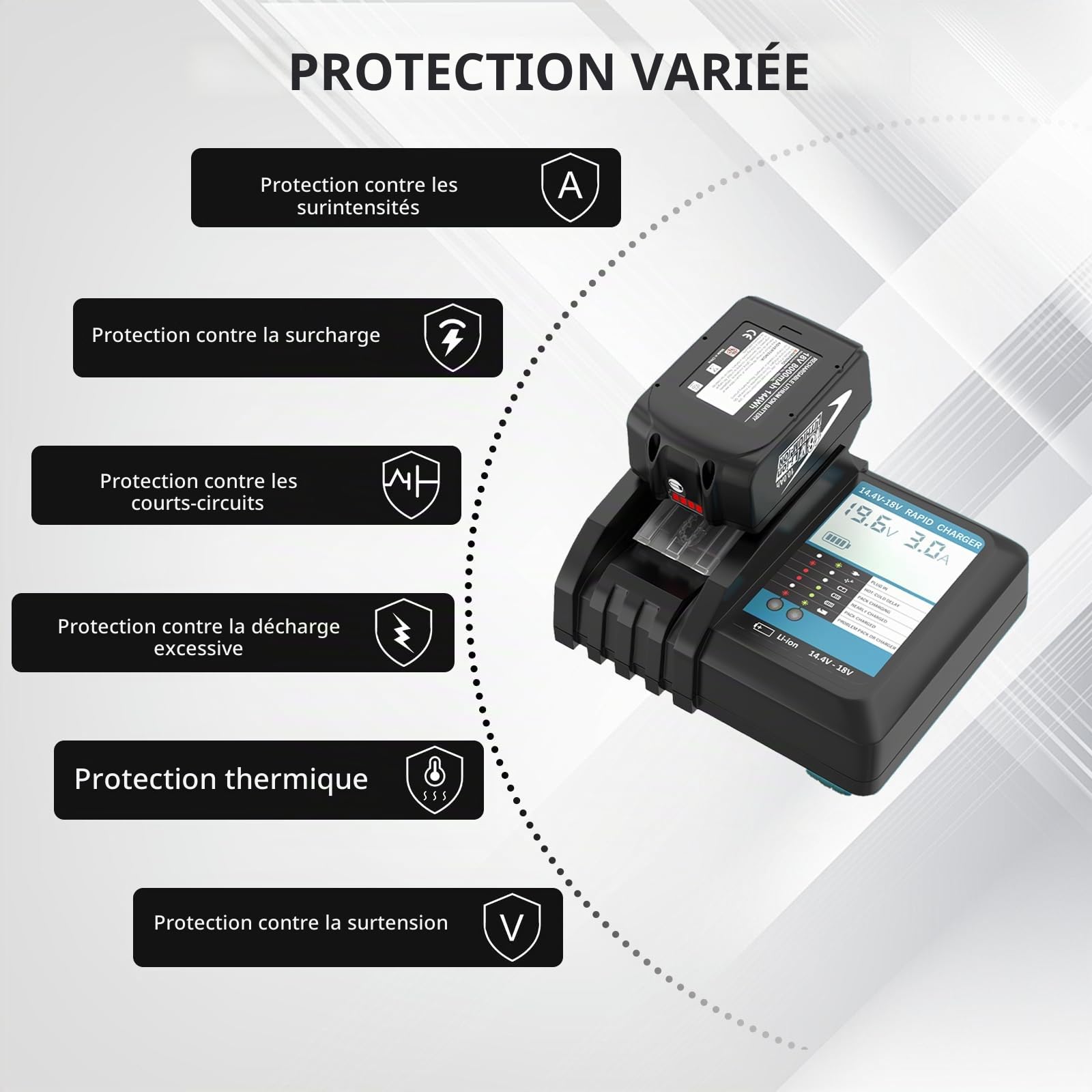 2 x 10000 mAh/10,0 Ah Compatible pour Makita Batteries 18V