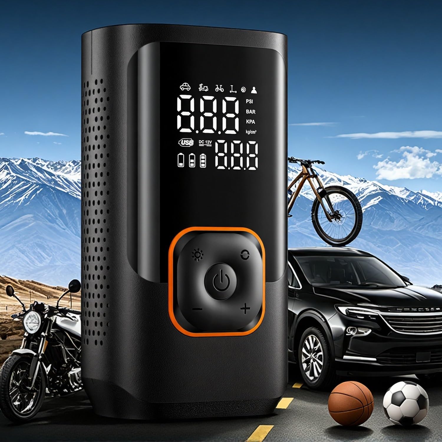 Compresseur Air Gonfleur de pneu portatif de voiture Gonfleur Electrique