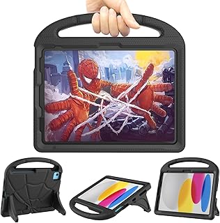 Kids Case for iPad 10th Generation 10.9 Inch 2022, Lainergie iPad Air 5th/4th Generation Case, iPad Pro 11 Inch Case Lightweight Shockproof with Handle Stand for iPad 10th/Air 5th/Air 4th/Pro 11,Black