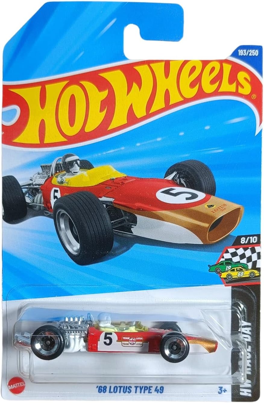 unbox HW Lotus Type 49 1:64 Diecast Model Designed by Series 8/10, Red and White, 193/250 68 Lotus Type 49
