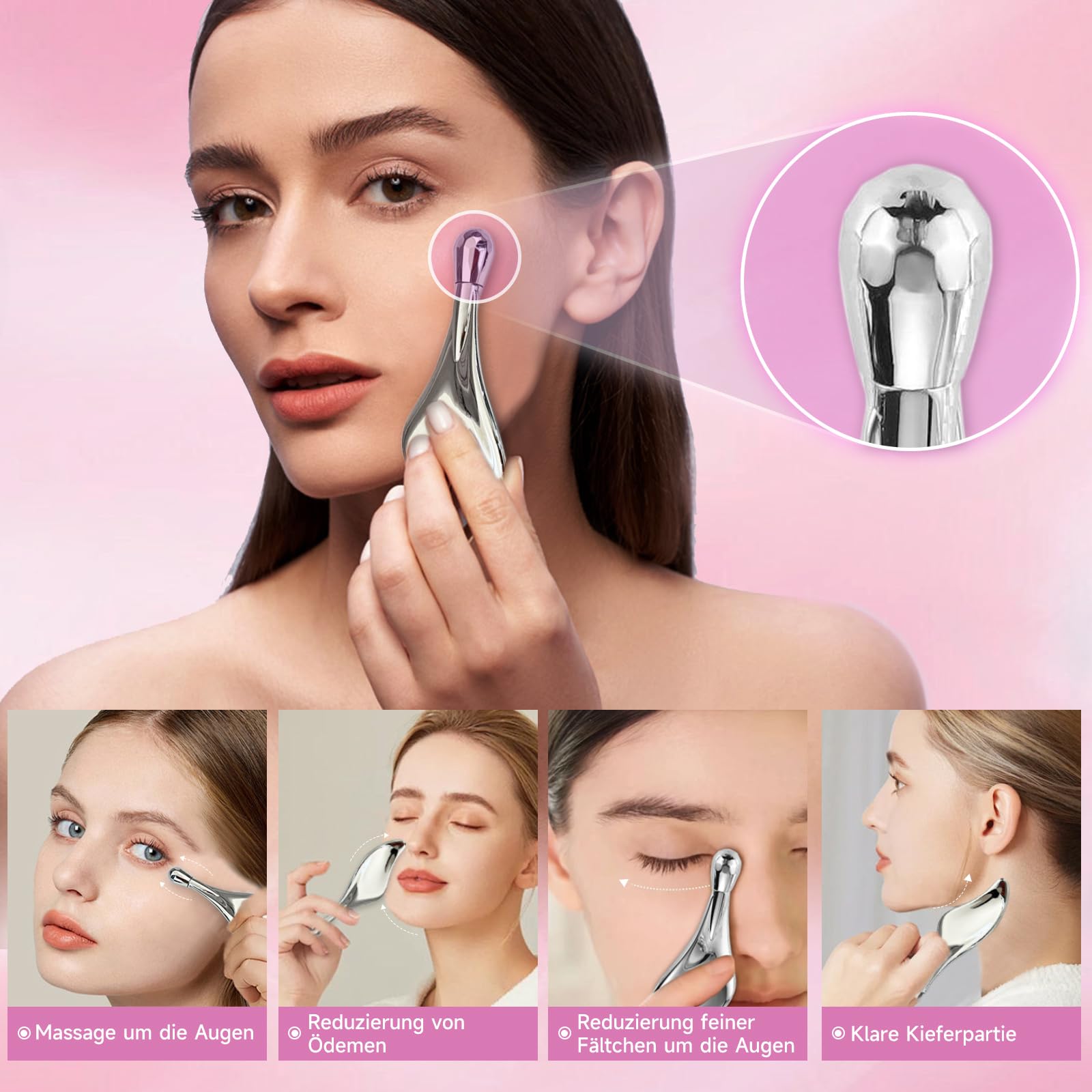 Schröpfgläser Silikon und Gua Sha,7-teiliges Schröpfen-Kit mit Aufbewahrungsbeutel,verschiedenen Größen Cupping Set,Gua Sha Stein für Augen,Schröpfenmassage im Gesicht, Augen, Körper