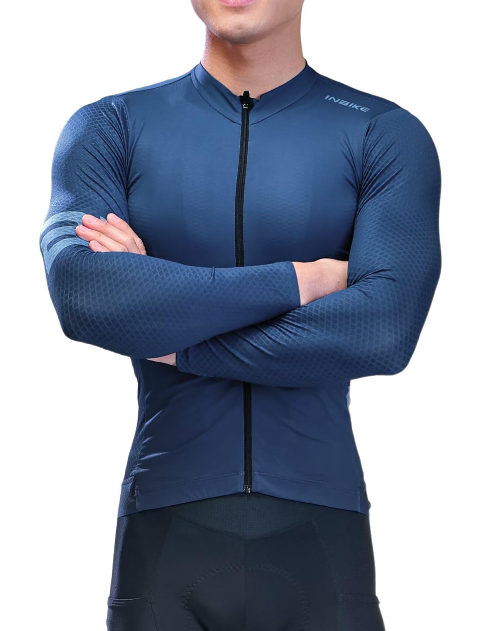 INBIKE Maillot de cyclisme pour homme, manches longues, séchage rapide, avec poches, anti-humidité, pour vélo de route VTT