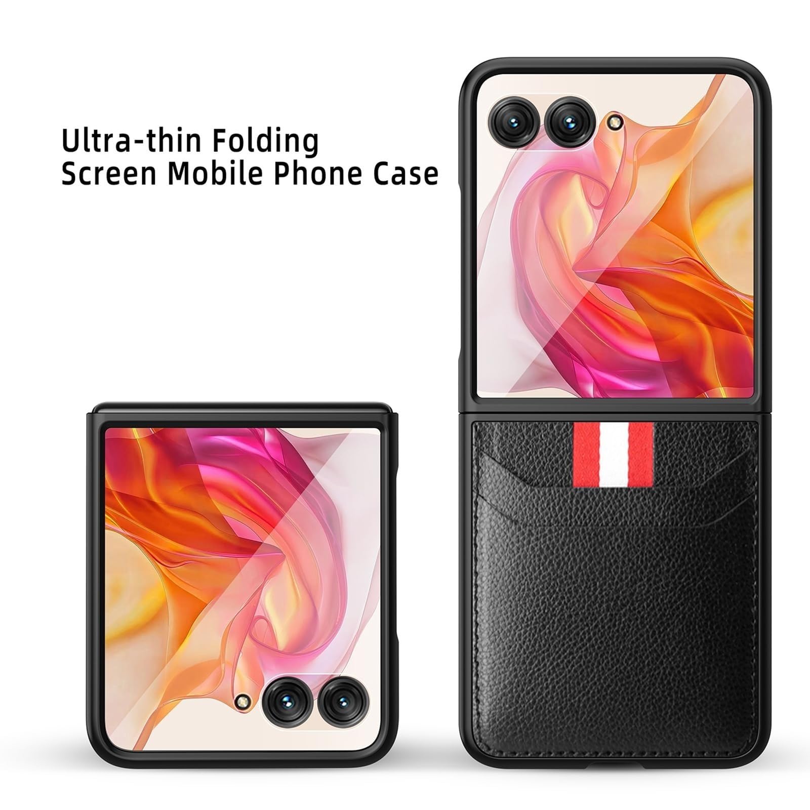 Pokrowiec na Motorola Razr 60 Ultra/60, szkło hartowane ochraniacz ekranu powłoka przegródki na karty portfel etui na telefon smukłe skórzane etui (niebieski, 60)