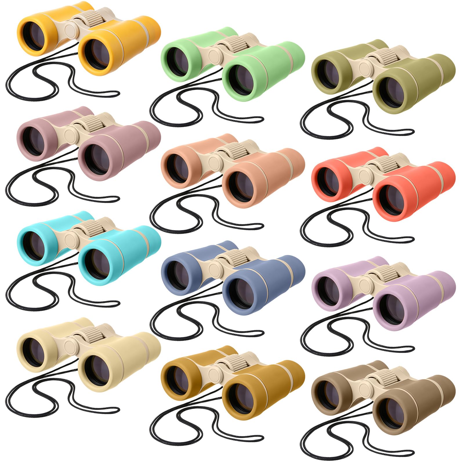 Yunsailing 12 mini binocoli per bambini, antiurto, compatti, per bambini dai 3 ai 12 anni, regali per bambini per attività Vbs, aula birdwatching, campeggio, giochi all'aperto (colorato)