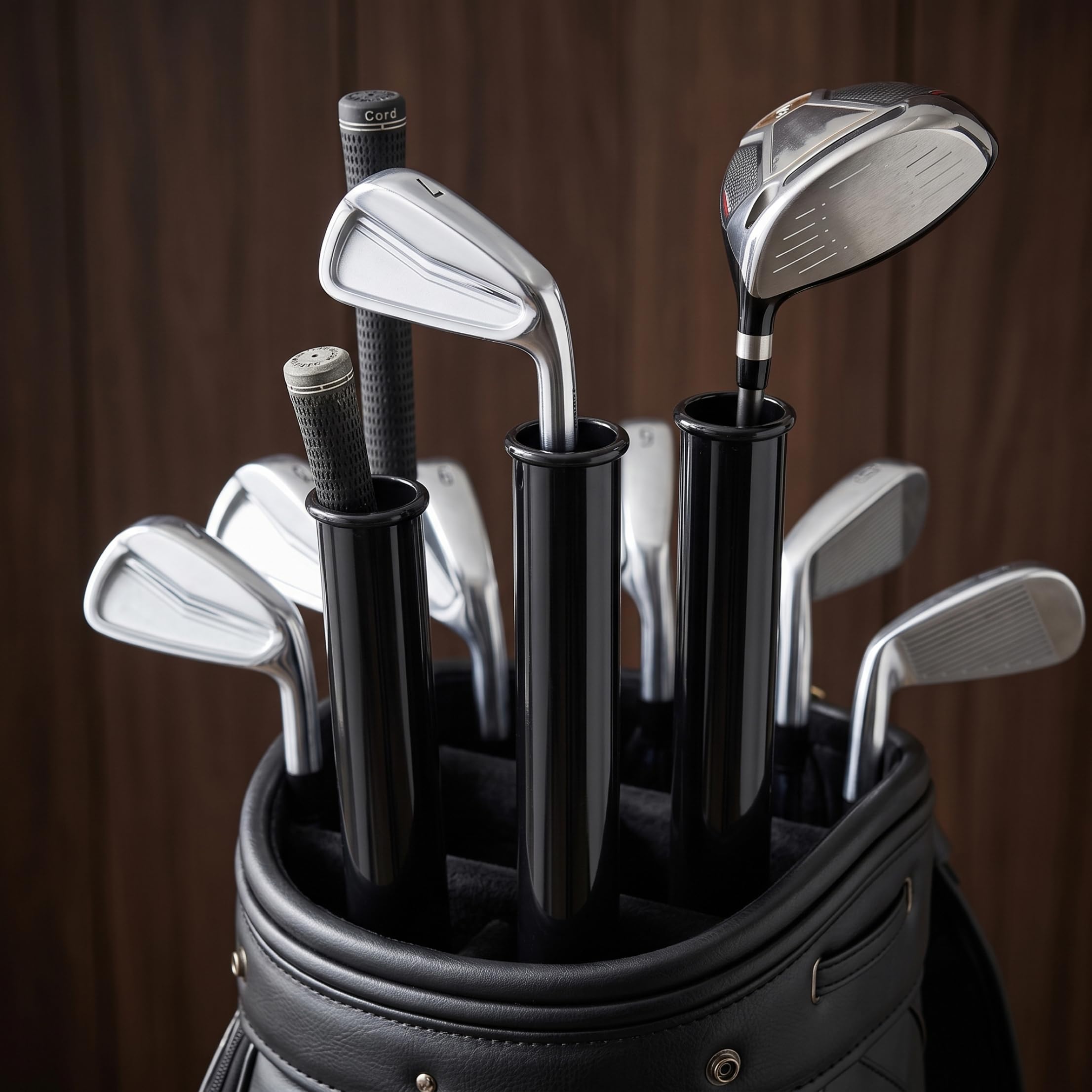 Tubos para Bolsas de Golf, 14 Unidades, Tubos Protectores de PVC para Palos de Golf, Color Negro