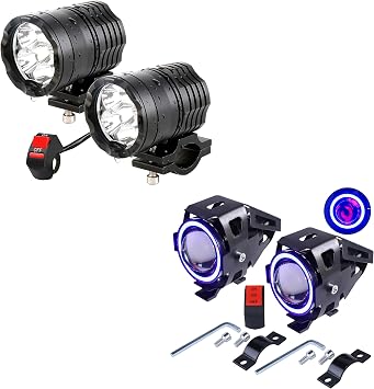 Motorcycle Driving Lights 12-60V 40W 3600LM LED Fog Lights for ATV UTV Bike Car Truck Boat Forklift Waterproof LED Spotlights with 6 Light Beads High Low Strobe Beam Switch Universal