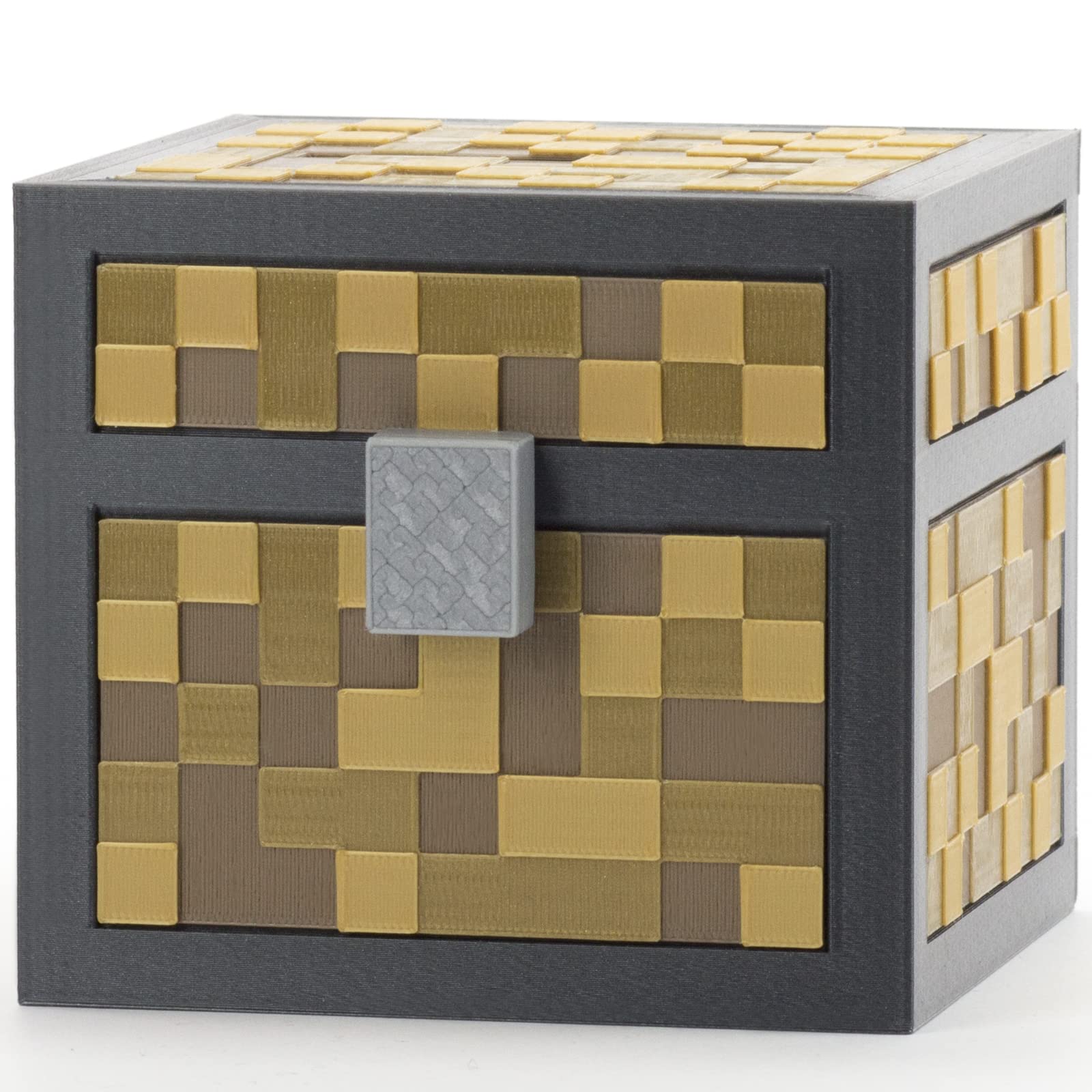 Skarbonka dla dzieci skarbonki pixele pudełko skrzynka 3D biotworzywo (brązowa, M)