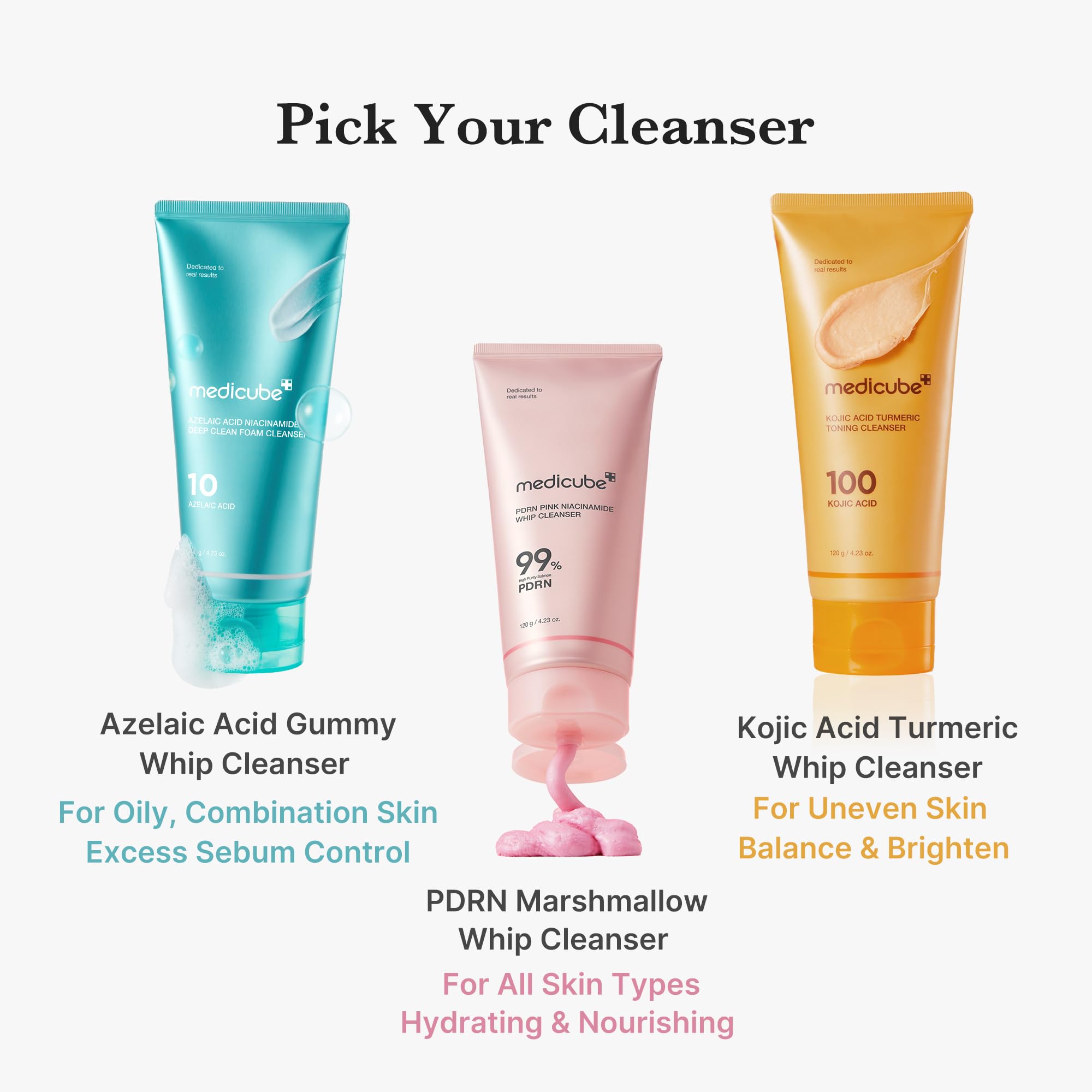 medicube Kwas kojowy kurkuma Whip Cleanser oczyszczanie twarzy 120 g | Pianka oczyszczająca z kwasem kojowym i kurkumą, pielęgnacja cery, do pielęgnacji po spocie, koreańska pielęgnacja skóry