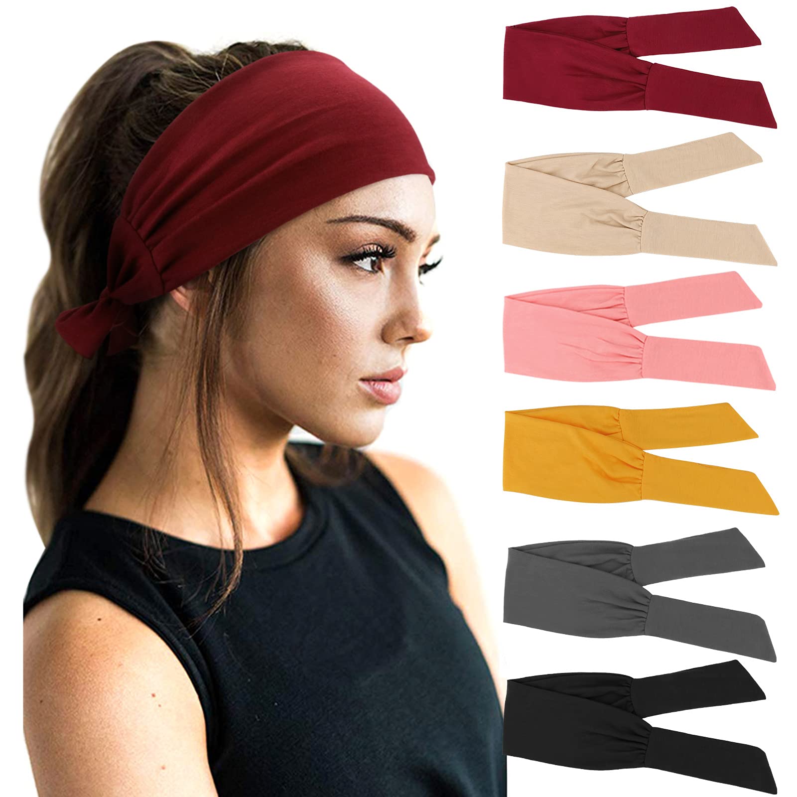 6 Fasce Per Capelli Elasticizzate: Morbide, Sportive E Antiscivolo, Per Running, Yoga, Make-up E Tutti I Giorni