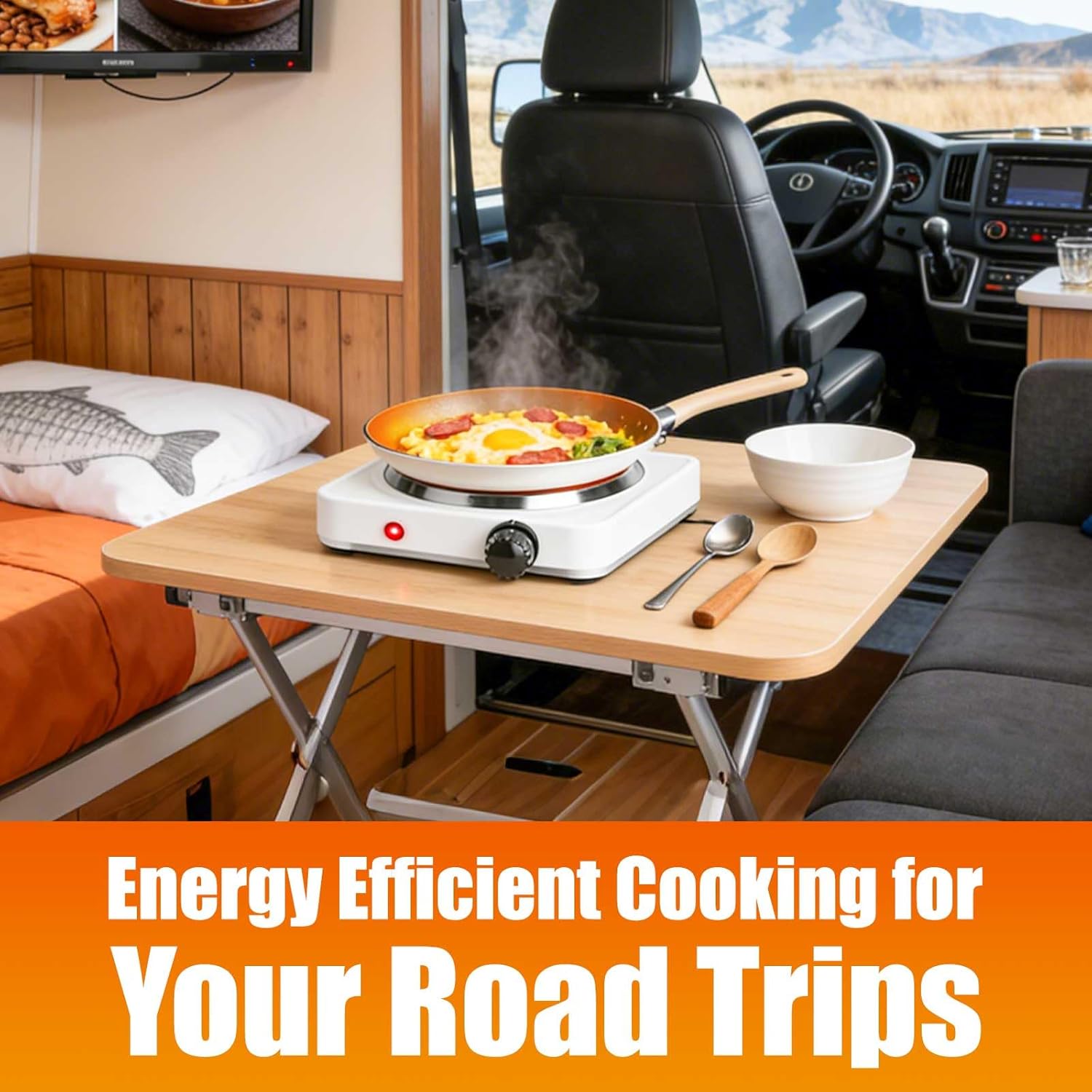 Portable Hot Plate, 1500W Cast Iron Single Countertop Burner, Electric Stove with 5 Levels Adjustable Temperature, Cooktop for Home RV Camping, Easy to Clean, White