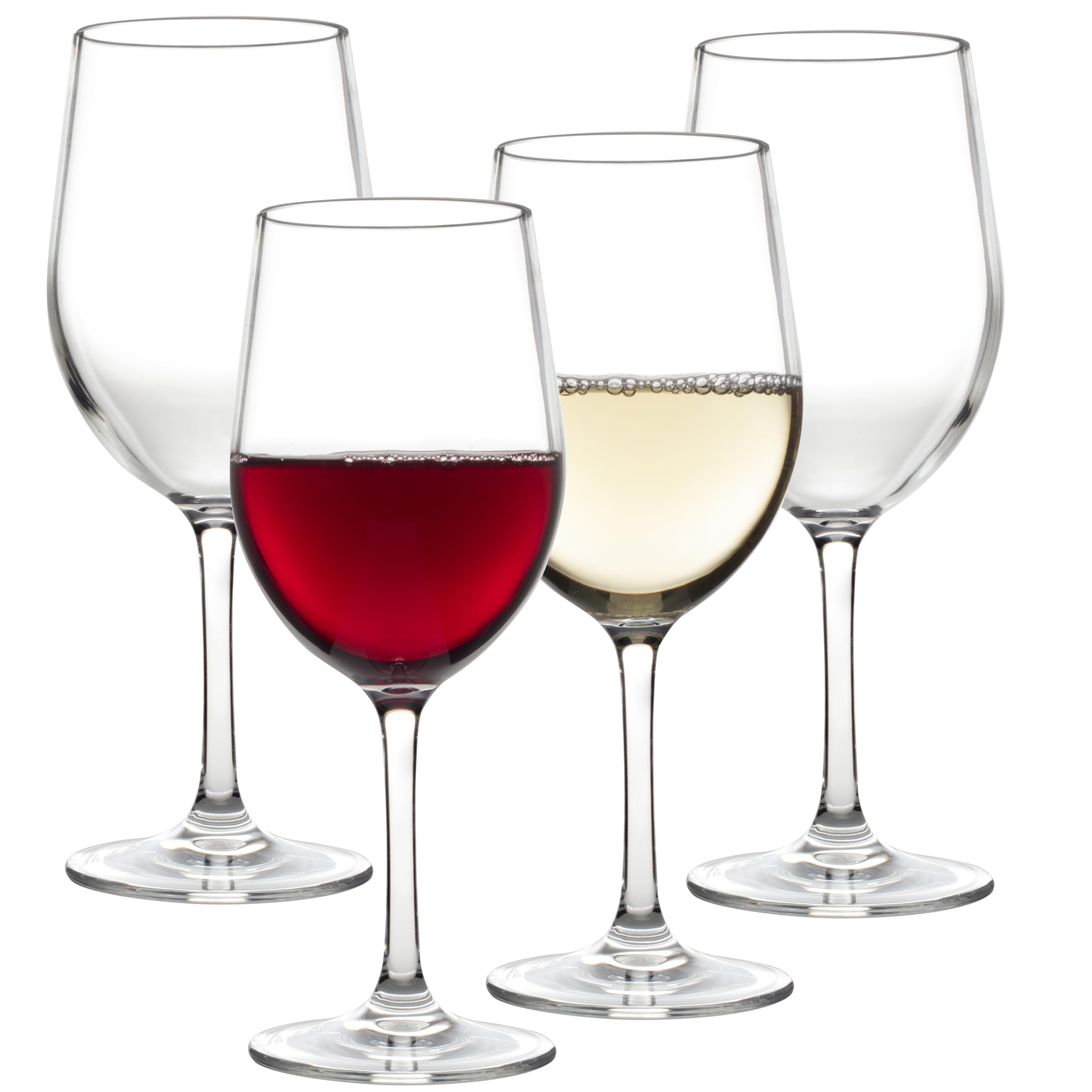 Amazon.com | Unbreakable Stemmed Wine Glasses, 12oz - 100% Tritan -  Shatterproof, Reusable, Dishwasher Safe Drink Glassware (Set of 4)- Indoor  Outdoor Drinkware - Great Holiday and Wedding Gift: Wine Glasses