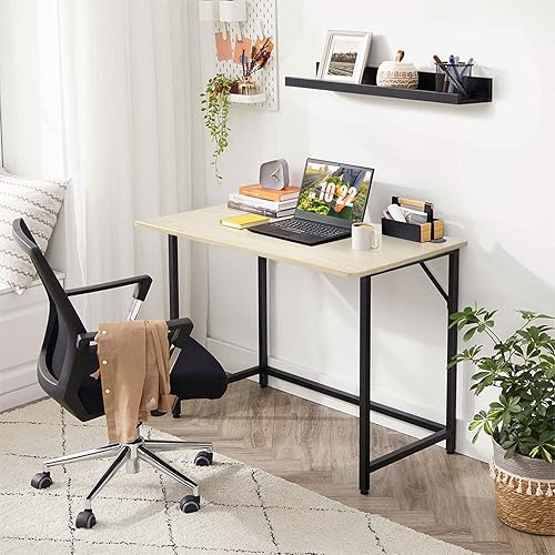 Miniatura 2 de COSTWAY Mesa universal de 48 x 30 pulgadas, escritorio de madera maciza de una sola pieza para marco de escritorio estándar y ajustable en altura,