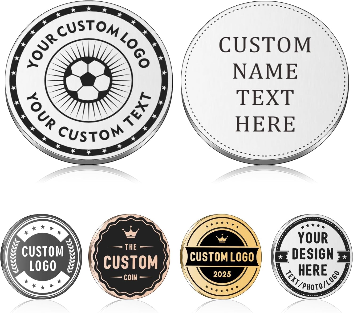 Adornkeys Decision Coin with Custom Logo/Text/Photo for Women Men Challenge Coin for Him Her Coworker Appreciation Bulk Gift for Company Colleague Anniversary Couple Pocket Hug Token-image-15