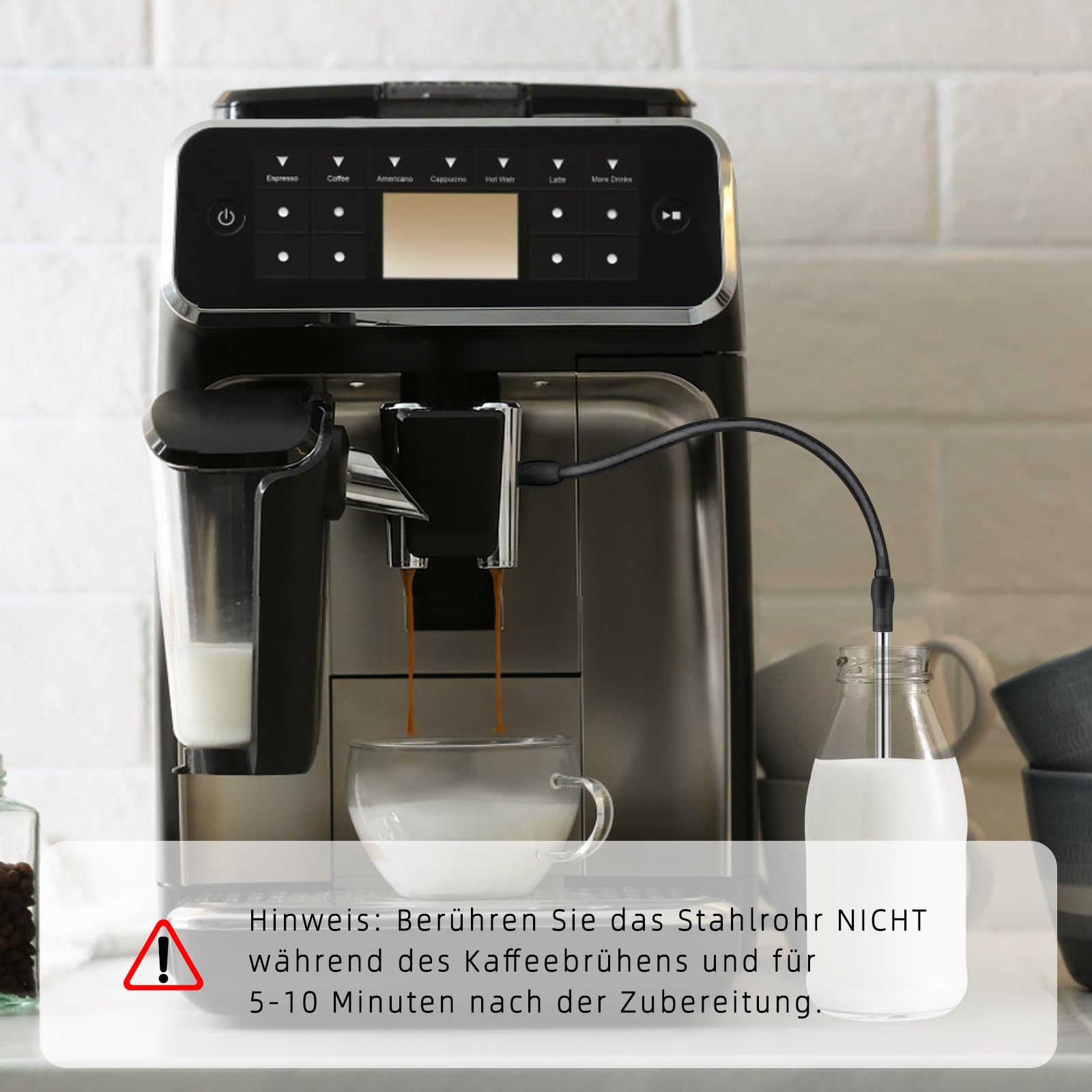 Macchina Del Caffè Lichtblau Tubo Del Latte 12004554 Per Macchinette Del Caffè Bosch Siemens I Tubo Per Montalatte Adatto Per Vero Aroma 300, 500, 700 E Serie EQ6 300 Macchina Di Caffè