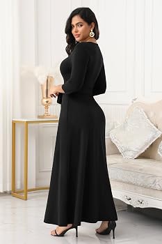 FANDEE Maxi Long Dress Women, Church A Line Casual Empire Waist Dresses