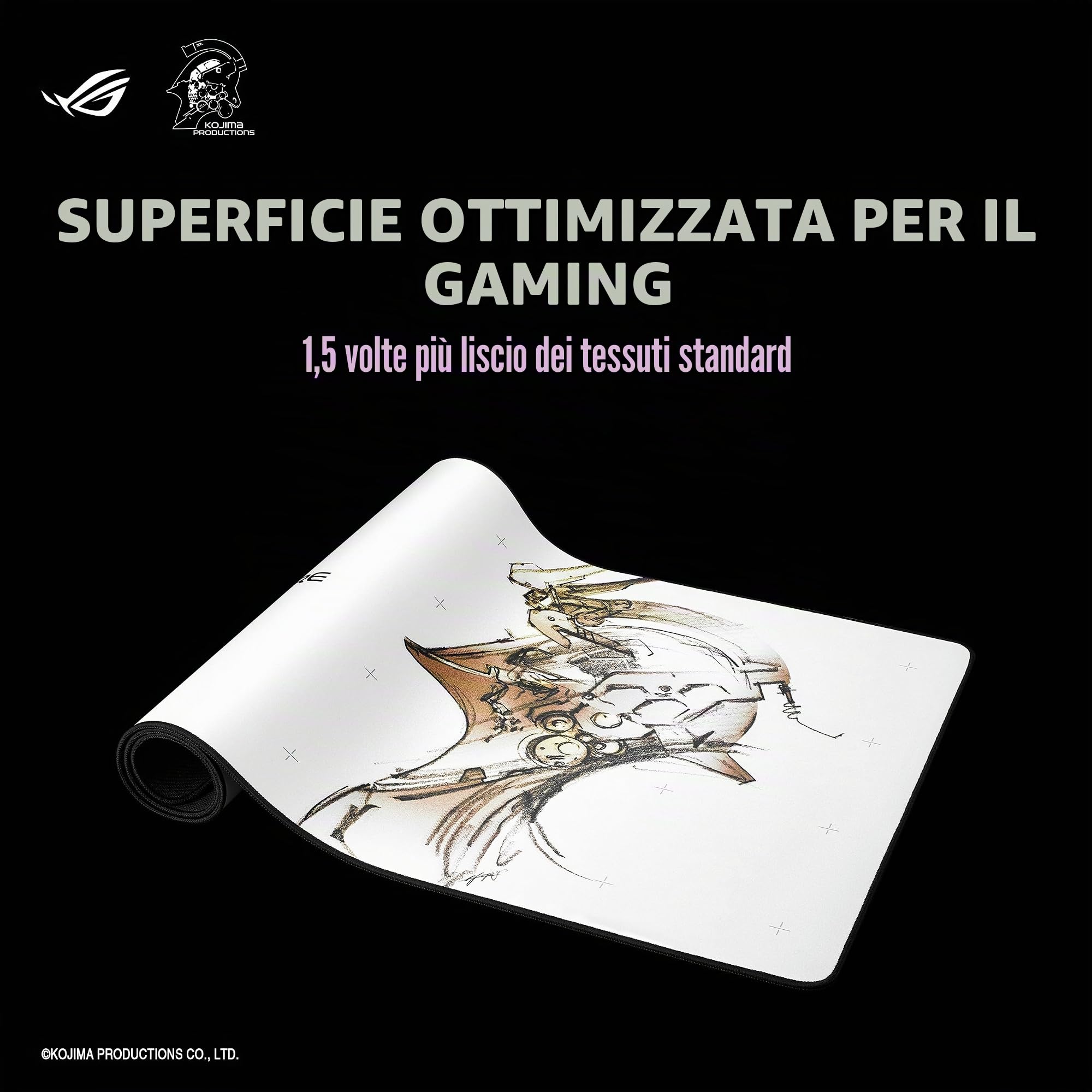 Asus Rog Scabbard Ii XxL-Kjp Tappetino Per Mouse Per Gioco Da Computer Multicolore (asus Rog Scabbard Ii Xxl Kojima Edition Mousepad)
