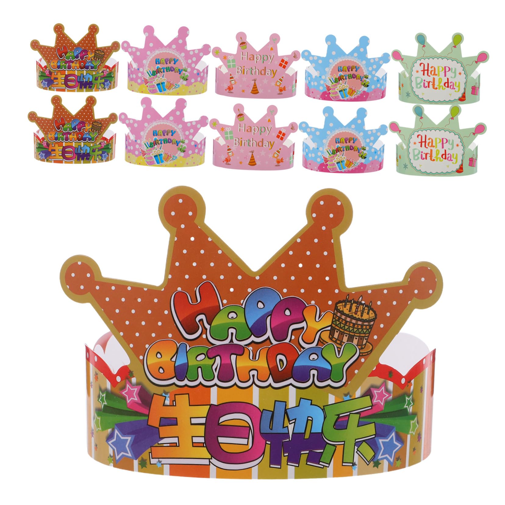 100 Stück Teiliges Papier Kindergeburtstagskronen Bunte Party Haarschmuck Leichte Papierkronen für Geburtstagsfeiern Vielseitige Dekoration für Mädchen und Jungen Geeignet für