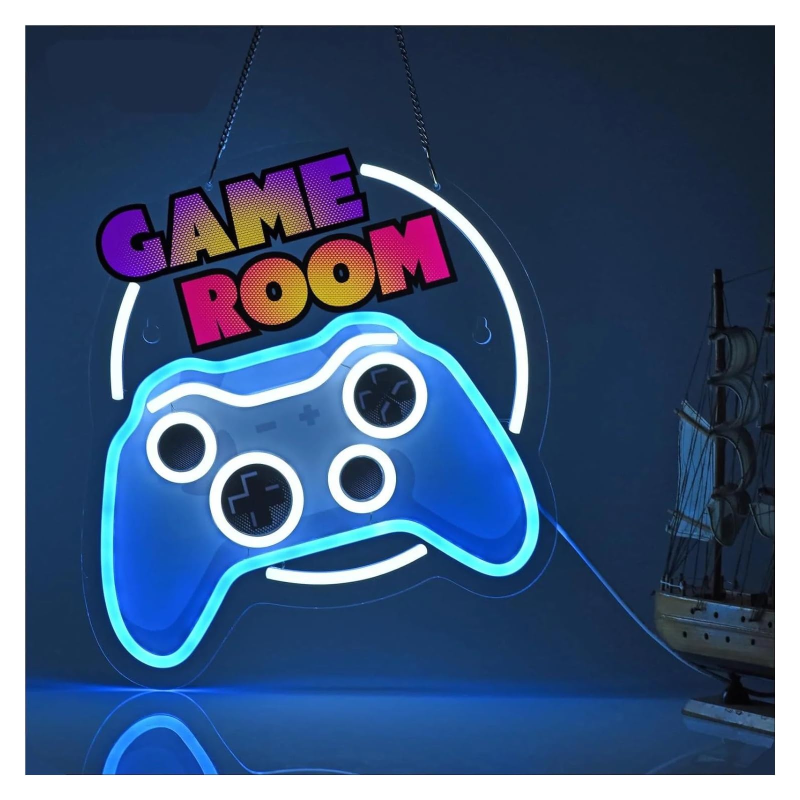 Luci al Neon Da Parete Insegna Al Neon Per Giocatori Di Videogiochi, Insegna Al Neon Per Controller Di Videogiochi Per La Decorazione Della Sala Giochi 37cmх32cm