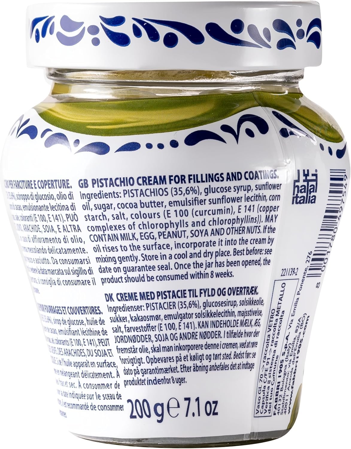 Italian Gourmet Fabbri Crème de Pistache 3 x 200 g – Pâte à Tartiner Gourmande, Texture Onctueuse, Idéale Desserts, Crêpes & Pâtisserie, Sans Gluten + Italian Gourmet Polpa