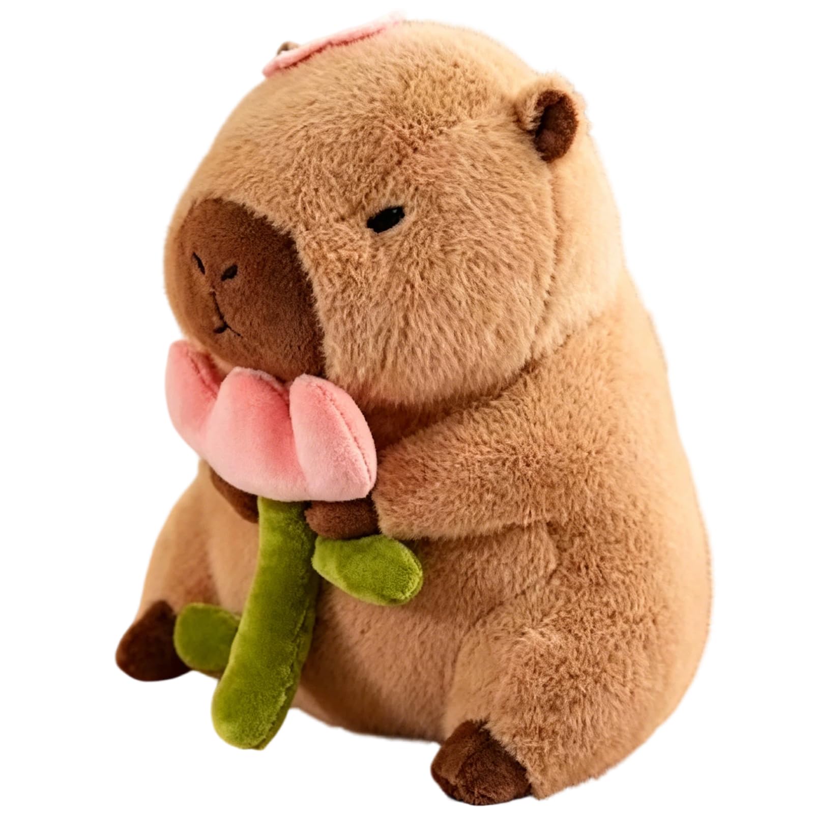 Capybara Plush, Capybara Stuffed Animal with Floral Accent, Soft Plushies for Emotional Comfort and Decoration, Capybara Toy with 23 cm Height, for Collectors and Young Adults