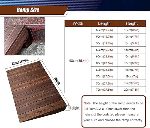 Miniatura 2 de Rampas de entrada para sillas de ruedas para el hogar, escaleras, jardín, terraza, rampas de umbral de puertas de madera, scooters, bicicletas,