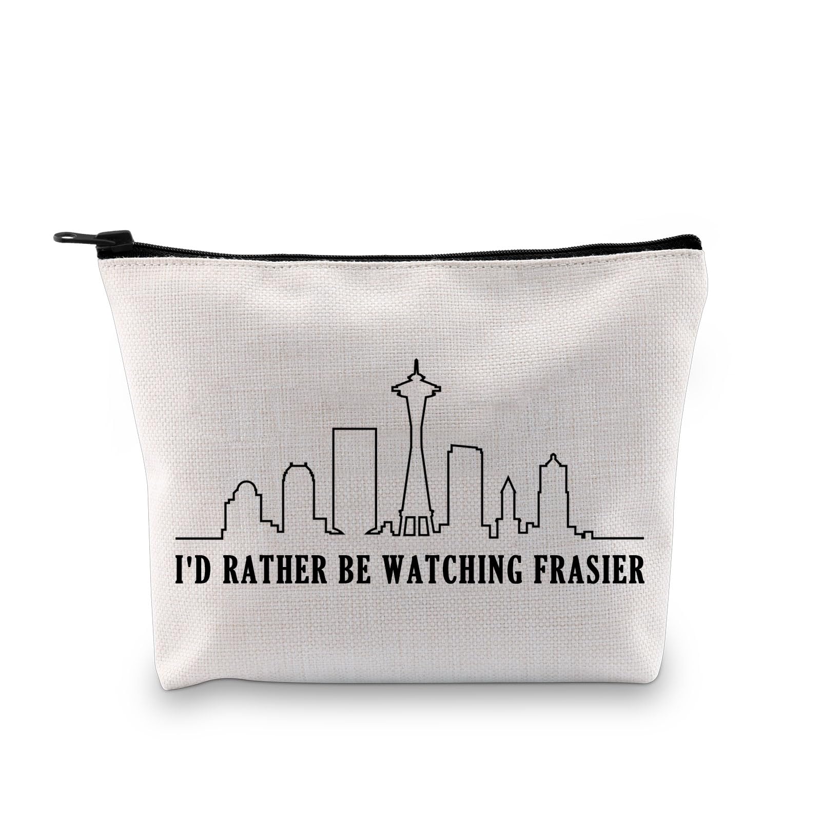 PLITI Frasier Merchandise I'd Rather Be Watching Frasier Bag Frasier TV Show Cosmetic Bag Gift (Rather be frasie bagU)
