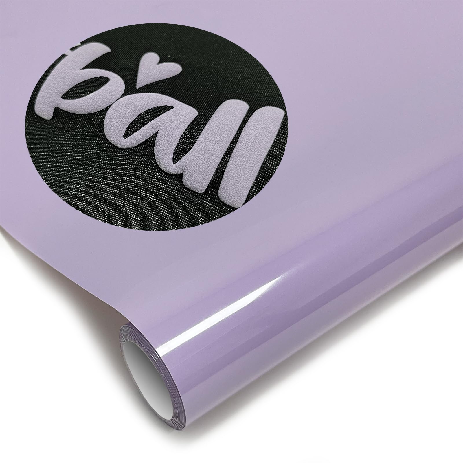 Puff Heat Transfer Vinyl (Light Purple), 12in X 5ft Iron on Vinyl