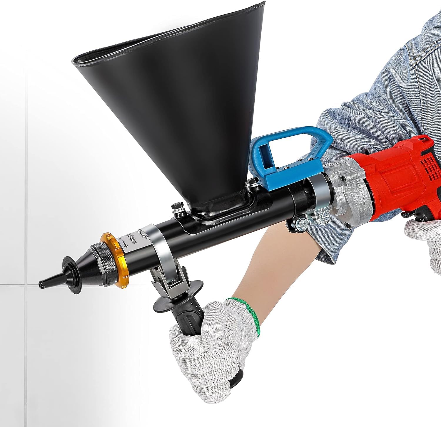 Xfqzjg Mortar Grout Electric Mortar Gun, 950W Patio Brick Pointing Grouting Cement Applicator Grouting Tool Caulk For Concrete Cracks Leakage Repair