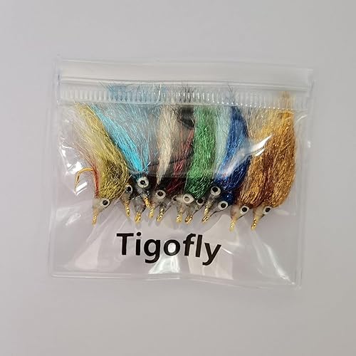 Miniatura 6 de Juego de 12 señuelos de pesca con mosca de pececillo herido UV Polar Fry que se hunde lentamente, trucha de salmón, cabeza de acero, pesca con