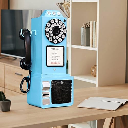 Miniatura 3 de Teléfono Antiguo – Esfera Rotativa Modelo de Teléfono Fijo Vintage Clásico Accesorios Retro Montados en la Pared, Manualidades, Ornamentos,