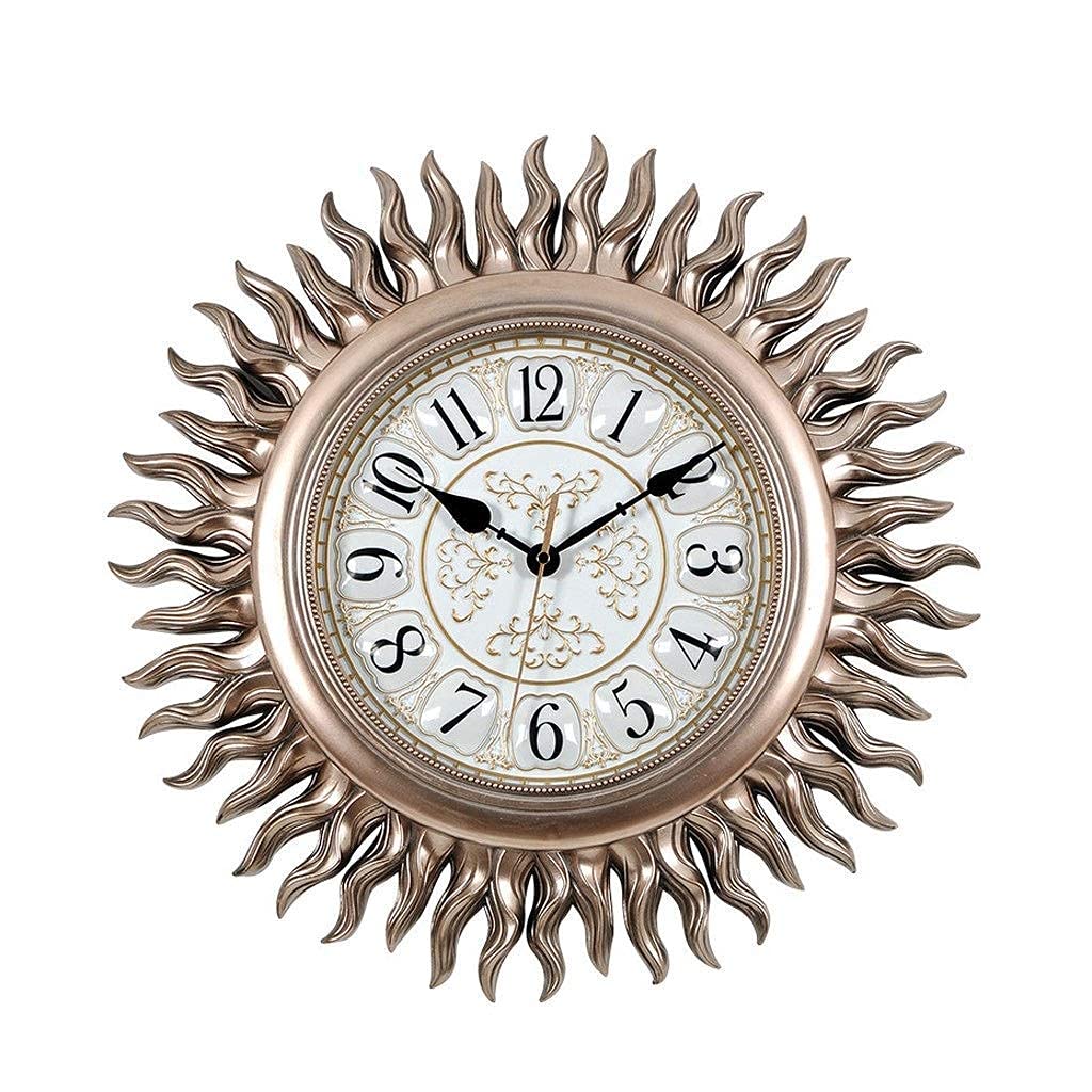 Horloge murale soleil européenne pour habiller un mur vide de salon avec style