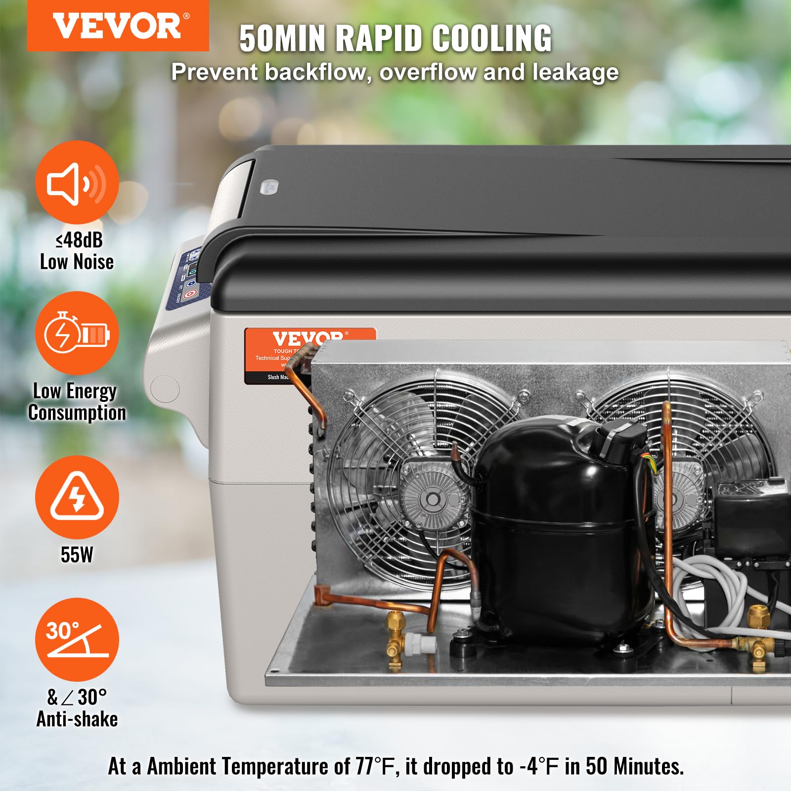 VEVOR Lodówka samochodowa, 12 V, przenośna, 32-litrowa zamrażarka z dwoma strefami, regulowany zakres od -4 ℉ do 50 ℉, 12/24 V DC i 100-240 V AC chłodnica kompresorowa na zewnątrz