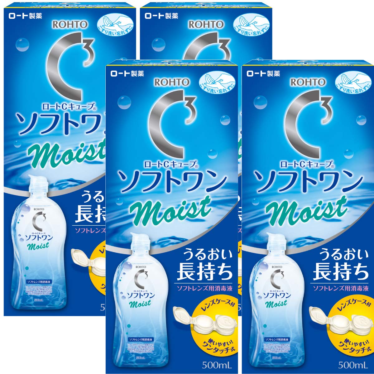 ロートCキューブ ソフトワンモイストa　500ml　4本セット/ソフトレンズ用洗…