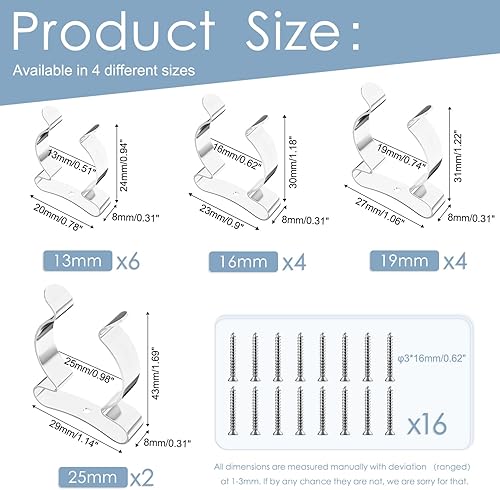 Miniatura 3 de 3-H Paquete de 16 abrazaderas de resorte, clips de rizo de resorte, clips de escoba y trapeador para colgar cocina, hogar, jardín, organización de