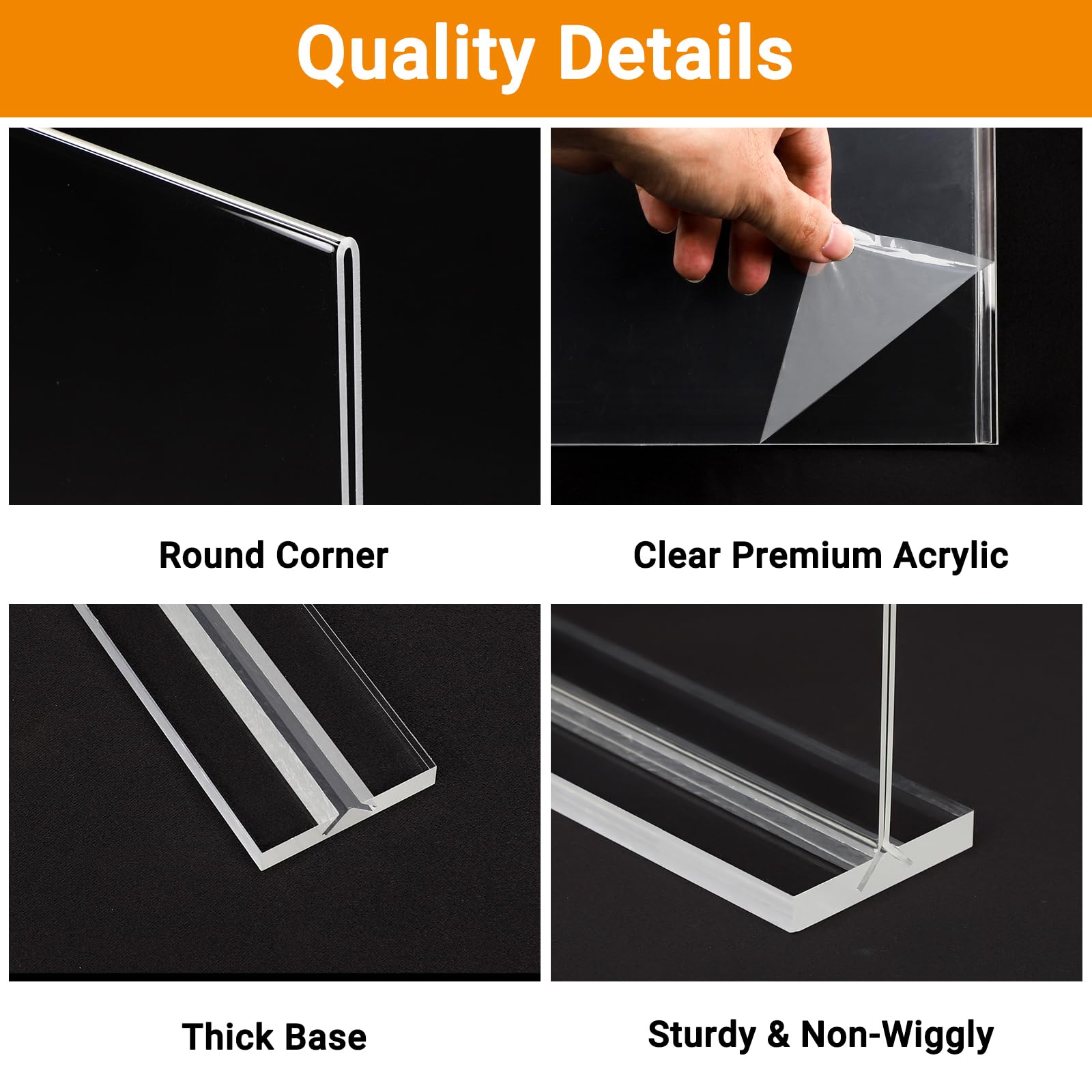 Support Mural Acrimet Pour Panneau A5 - Plastique Cristal Transparent Avec Adhésif - Lot De 2