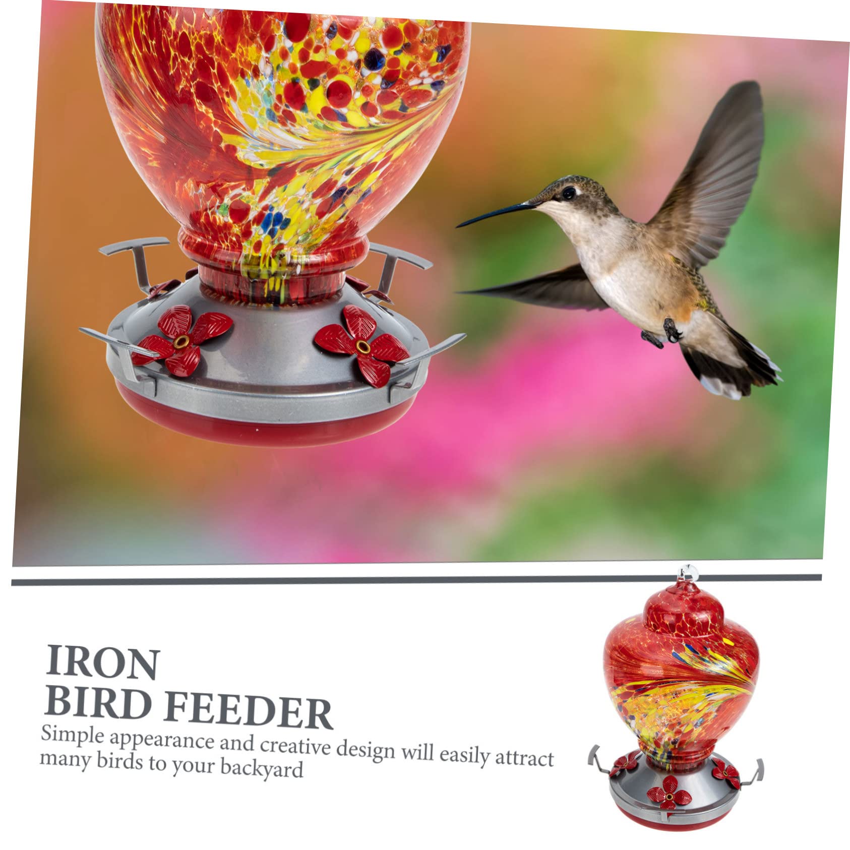 TOYANDONA Hängender Glasfütterer für Eleganter Vogelspender für Wildvögel im Garten für Outdoor Bereich Zieht Sorgt